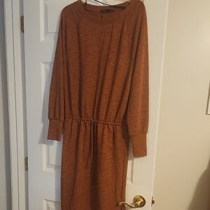 Prana Long Sleeve Rust Dress